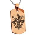 thumbnail image 4 of Tioneer Stainless Steel Antiue Fleur De Lis Engraved Dog Tag Pendant Necklace, 4 of 4