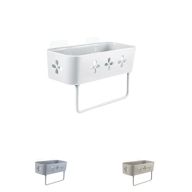 VONKY Kitchen Bathroom Organizer Wall Storage Rack Adhesive Shower Shelf Basket Toiletries Storage Holder