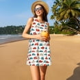 thumbnail image 3 of Easygdp Artoon Car para Vestido Transpirable de Mujer, Vestido Suelto de Manga Corta con Pliegues y Bolsillos para el Verano, 3 of 7