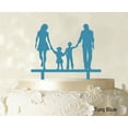 thumbnail image 1 of Wedding Cake Topper With Children Family Silhouette Cake Topper Cake Decorations Cake Color Option Available 6-7 Inches Wide, 1 of 1