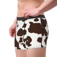 thumbnail image 5 of Salouo Brown Cow Print Men's Boxer Briefs,Breathable Underwear Elastic Waistband Briefs for Men -Small, 5 of 8