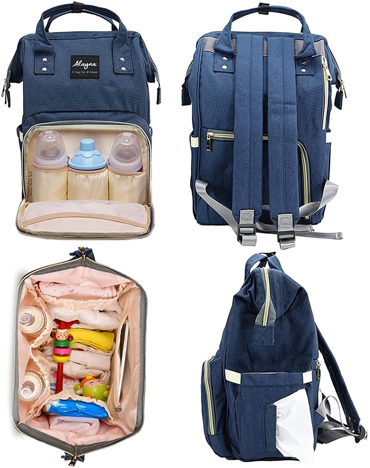 Diaper Bag Backpack Baby Bag Multifunction Maternity Travel Changing Pack Water Resistant Nappy Tote Navy