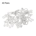 thumbnail image 3 of Ganchos y ojos de costura de latón Uxcell de 40 piezas, cierre de 28 mm de largo, adecuado para sujetadores, faldas, pantalones, costura, manualidades, color blanco, 3 of 7