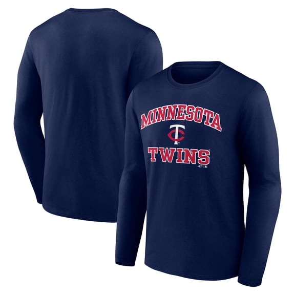 Men's Logo Athletic Navy Minnesota Twins Heart & Soul Long Sleeve T-Shirt