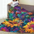 thumbnail image 6 of Pofeuu Psychedelic Sunflowers Print Ultra-Soft Micro Fleece Blanket,for Bed Or Sofa,All Season Throw Blankets Flannel Blanket-60"x50", 6 of 7