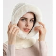 thumbnail image 3 of CoCopeaunts Women One Piece Slouchy Beanie Hats Fleece Lined Knit Hooded Balaclava Scarf Set Skull Ski Snow Hat Cap with Scarf, 3 of 3