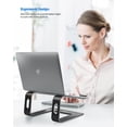thumbnail image 2 of Laptop Stand, Ergonomic Aluminum Laptop Mount Computer Stand, Detachable Laptop Riser Notebook Holder Stand Compatible with MacBook Air Pro, Dell XPS, More 10-15.6" Laptops - Black, 2 of 7