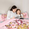 thumbnail image 5 of Manfei Pink Coquette Bow 7-Piece King Bedding,Colorful Crown Floral King Bed in a Bag,Pink Reversible, 5 of 7