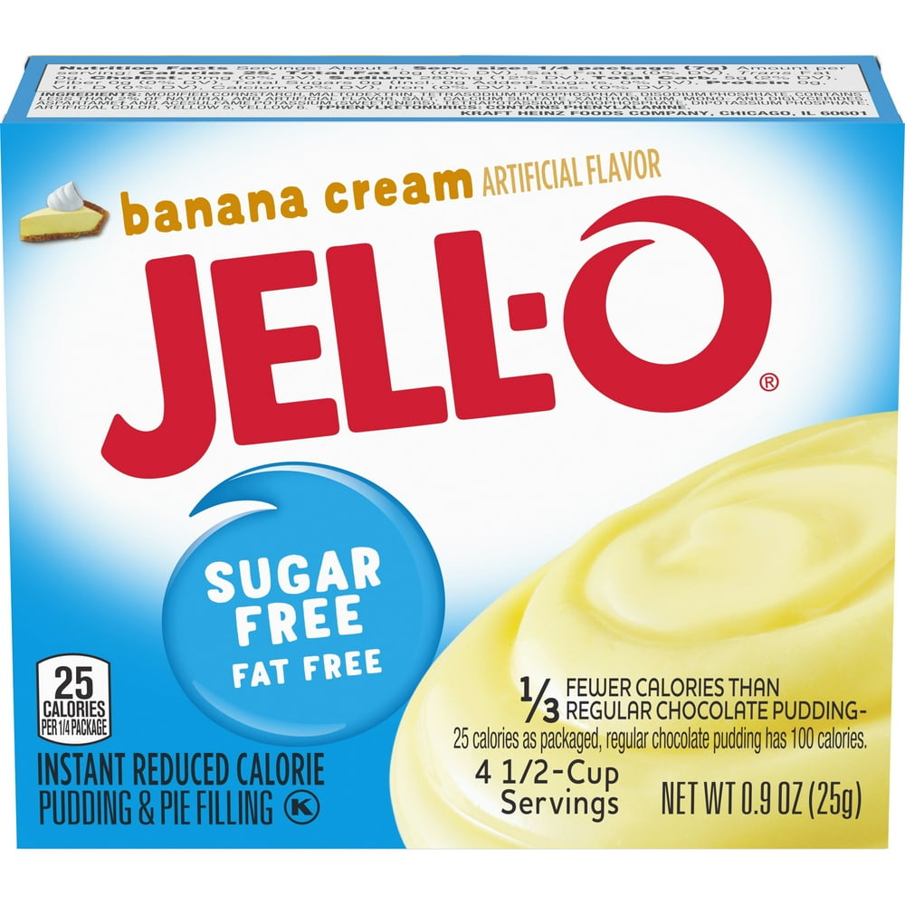JellO Banana Cream Sugar Free & Fat Free Instant Pudding & Pie Filling