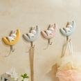 thumbnail image 4 of 2PCS Adhesive Coat Hooks Key Holders,Creative Adhesive Cute Rabbit Key Hooks for Bathroom Dormitory Kitchen,Home Storage Utility Wall Decorations for Hanging Hat,Key,Towel,Scarf,Bags,Punch Free, 4 of 7