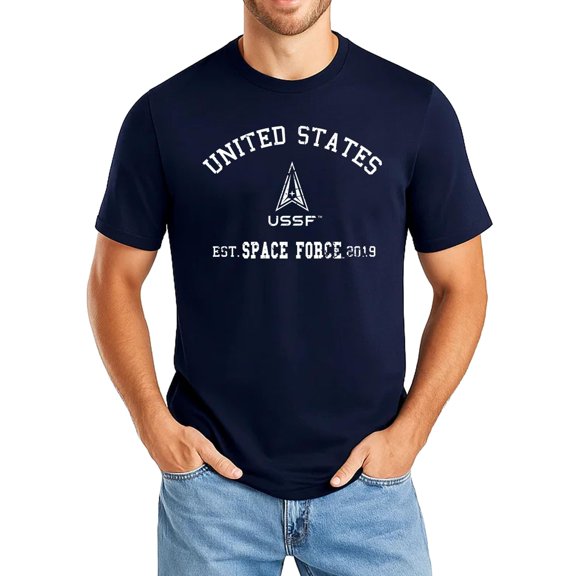 Icon Sports Space Force Cotton T-Shirt - Unisex Adult - SF205CT Navy L