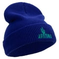thumbnail image 4 of Arizona State Textured Vintage Embroidered Waffle Knit Cuff Beanie - Royal OSFM, 4 of 5