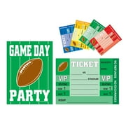 Party Central Club Pack of 96 Green and White Game Day Football Party Invitations 5.5"