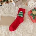 thumbnail image 2 of WEAIXIMIUNG Chaussettes de Compression pour Femmes Dames Chaussettes de Sol Imprimées de Noël Chaussettes Corail, 2 of 3