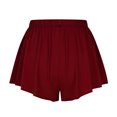 thumbnail image 5 of MIUOWANP Women's Elastic Waist Shorts Solid Color Casual Shorts ComfortableRuffled Leg Shorts Size XL(10)Wine, 5 of 5