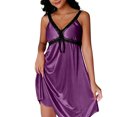 thumbnail image 4 of Blmnix Ladies Dresses Slip Dress Satin Dress Lounge Dress Dresses Red Sleeveless V-Neck Mid-Length Adjustable Strap Sundresses for Women,Free Size, 4 of 7