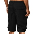 thumbnail image 2 of TQWQT Mens Cargo Shorts Summer Knee Length Elastic Waist Bermuda Shorts with 6 Pockets Big and Tall Black L, 2 of 5