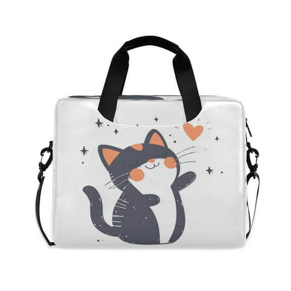16" Laptop Tote Bag Laptop Sleeve Case Computer Briefcase for Work & Travel Cute Cat with Eyes Closed