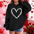 thumbnail image 4 of Atogsazn Kids Girls Valentines Day Hoodies Children Casual Hearts Long Sleeve Pullover Sweatshirt Fleece Outfit Outerwear Tops 04-Black 3-4 Years Fashion, 4 of 8