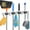 Silver, variant on 4 Racks and 5 Hooks Mop and Broom Holder Wall Mount, Self Adhesive Heavy Duty Stainless Steel Tool Organizer for Kitchen Garage Laundry Garden