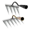 thumbnail image 1 of S SERENABLE 2x Multifunctional Weeding Hoe Rake Harrow Seeding Tilling Vegetable Plowing 4 Tooth Brass 6 Tooth, 1 of 9