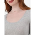 thumbnail image 2 of No Boundaries Scoop Neck Everyday Tee with Long Sleeves, 1 and 3 Pack, Women's, 2 of 8