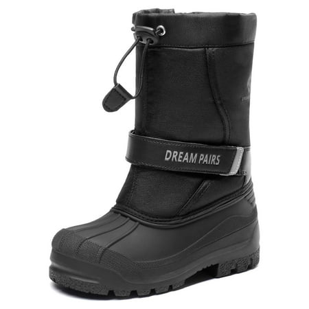 

DREAM PAIRS Mid Calf Waterproof Winter Snow Boots Kamick for Big Kid Boys & Girls. color Black size 12.