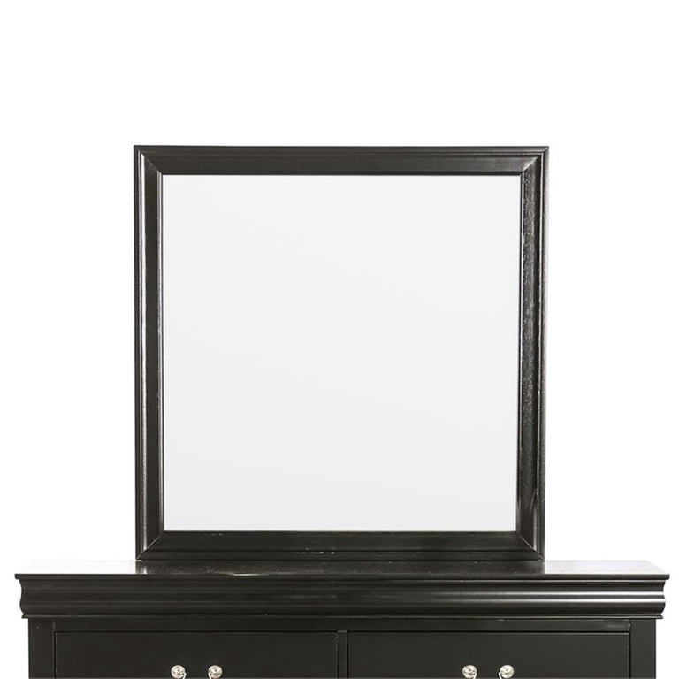 Furniture of America Toni Wood 6-Drawer Dresser with Mirror in Black Furniture of America Toni Wood 6-Drawer Dresser with Mirror in Black
