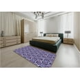 thumbnail image 5 of Ahgly Company Machine Washable Indoor Square Transitional Purple Mimosa Purple Area Rugs, 5' Square, 5 of 7