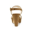 thumbnail image 2 of BLISSFUL STEP Women's Slingback Platform Chunky Heeled Sandals, 2 of 7