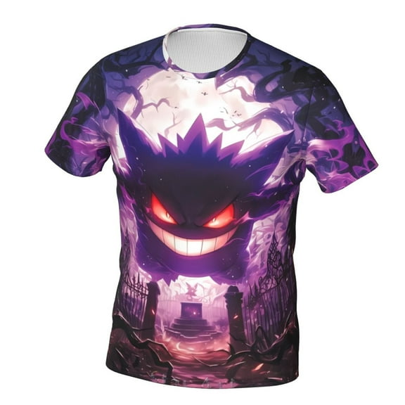 Gengar Unisex 3d Pattern Printed Short Sleeve T-Shirts Casual Graphics Tees For Men Women Teen X-Large
