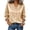 Beige, variant on Asgosdo Women Solid Satin V Neck Blouse 3/4 Smocked Ruffle Cuff Sleeve Full Button Front 35 Cotton 65 Polyester Loose Casual Office Shirts Spring Summer Womens Daily Tops S-XXXL