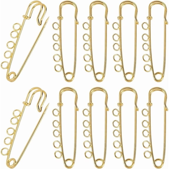 1set 30pcs Iron Brooch Findings Kilt Pins for Lapel Pins Makings Golden 49~50x16.5~17x4.5~5mm Hole: 3.5mm