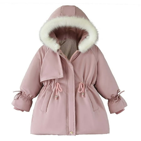 

Winter Savings Clearance! Dezsed Autumn Winter Girls Jacket Keep Warm Hooded Fashion Windproof Outerwear Birthday Christmas Coats 4 5 6 8 Years Old Cotton Children Outerwear With Zipper