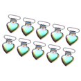 thumbnail image 2 of 10 Uds. Clips de Metal para chupete de corazón, Clips coloridos para prevención de óxido, tratamiento con revestimiento, Clips para tirantes para dentición de niños pequeños, 2 of 14