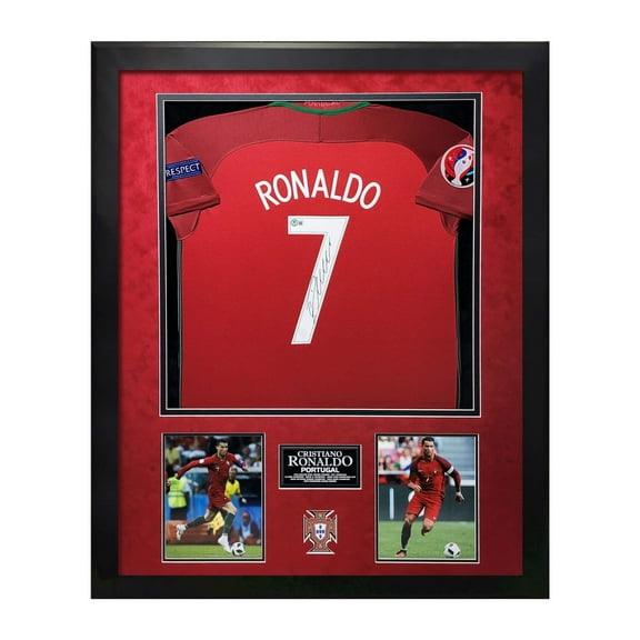Cristiano Ronaldo Portugal Autographed Shirt Framed to 32x40 Beckett