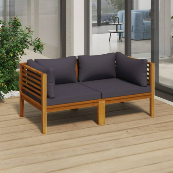 Casafoyer 2-Seater Patio Sofa with Cushion Solid Acacia Wood