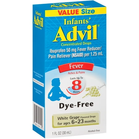 Infants' Advil Fever White Grape Fever Reducer/Pain Reliever Concentrated Drops, 1 fl oz