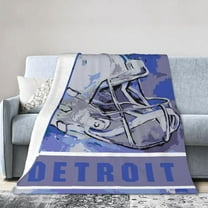 Detroit Flannel Throw Blanket ，Football Style Pride Paint Travel Blanket Gifts for Men Women Boy Decor Sofa Bed 50"x40"