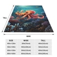 thumbnail image 3 of Honeii Underwater Plant Octopus Print Fleece Blanket - Throw Blanket for Bed, Sofa, Couch, Camping, and Travel , Microplush Ultra Soft Warm Blanket-40"x30", 3 of 7