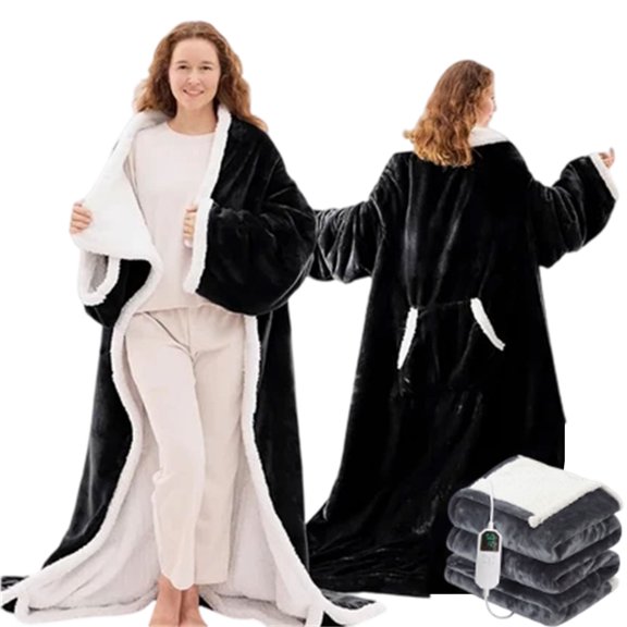 Wearable Heated Blanket, 50" × 70" Snuggy Heated Blanket, 8 Heat Settings & 2-10 Hour Timer for Couch, Bed, Office