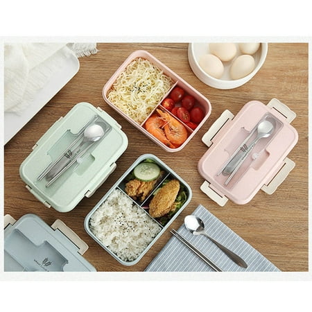 Microwave Lunch Box Wheat Straw Children Kids School Office Straw Lunch ...