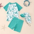 thumbnail image 5 of Hienoo Boys 3-Piece Swimsuit UPF 50+ Short Sleeve Rash Guard Swim Trunks with Hat, Sizes 6M-4T, 5 of 5