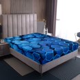 thumbnail image 4 of Erosebridal Geometric Hexagon Sheet Set Twin,Gradient Bedding Sets Twin Size,Neon Decor,Breathable,3-Piece, 4 of 7