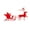 Red, variant on Christmas Holiday Santa’s Sleigh and Reindeer Vinyl Wall Art Decal - 20.8" x 40" Decoration Vinyl Sticker - Red