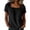 *Black, variant on VBVC Women's Square Neck Short Sleeve Blouse, Ladies' Loose Fit Breathable Tunic, Casual Solid Color Summer Top For Women,Black,S-2XL