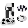 thumbnail image 3 of Qxltty Black and White Checkered Ultra-Thin Lightweight Towel Quick-Dry Absorbent Portable Towel Ideal for Camping Running Cycling Gym Use, 3 of 6