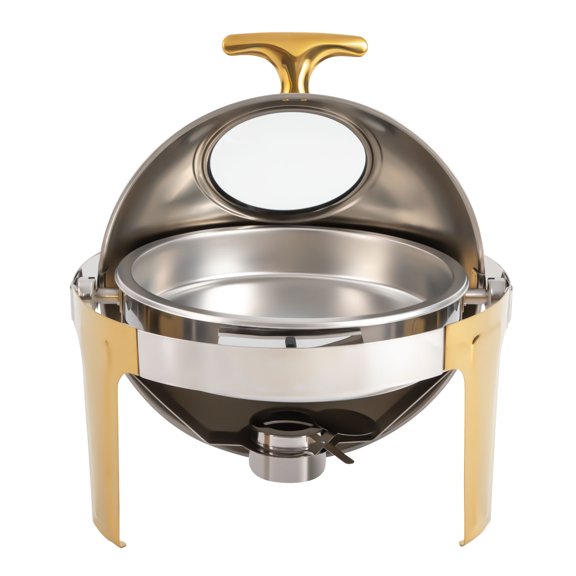 ChicHomey Visible Catering Stainless Steel Chafer Chafing Dish Buffet Set Roll Top 6 3 QT