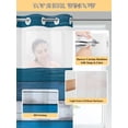 thumbnail image 5 of Coastal Style No Hook Shower Curtain and Liner Set Retro Blue Grey Stripes Wood Texture Shower Curtains with Snap-in Liner & See Through Top Window Hotel Style for Bathroom Decor 72x78 Inch, 5 of 8