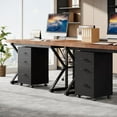 thumbnail image 4 of Triebsigns 3 Drawer Rolling File Cabinet, Modern Wooden Office Filing Cabine for Home Office Under Desk (Black), 4 of 5